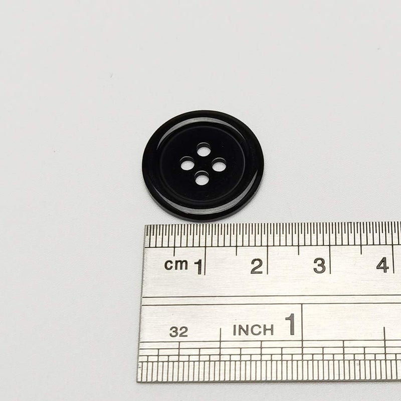 Chenkou Craft Mix Color Plastic Resin Circle Big Button 4 Holes DIY Craft Sewing 3/4"(20mm) 100pcs (Black, 3/4"(20mm)) - Image 3